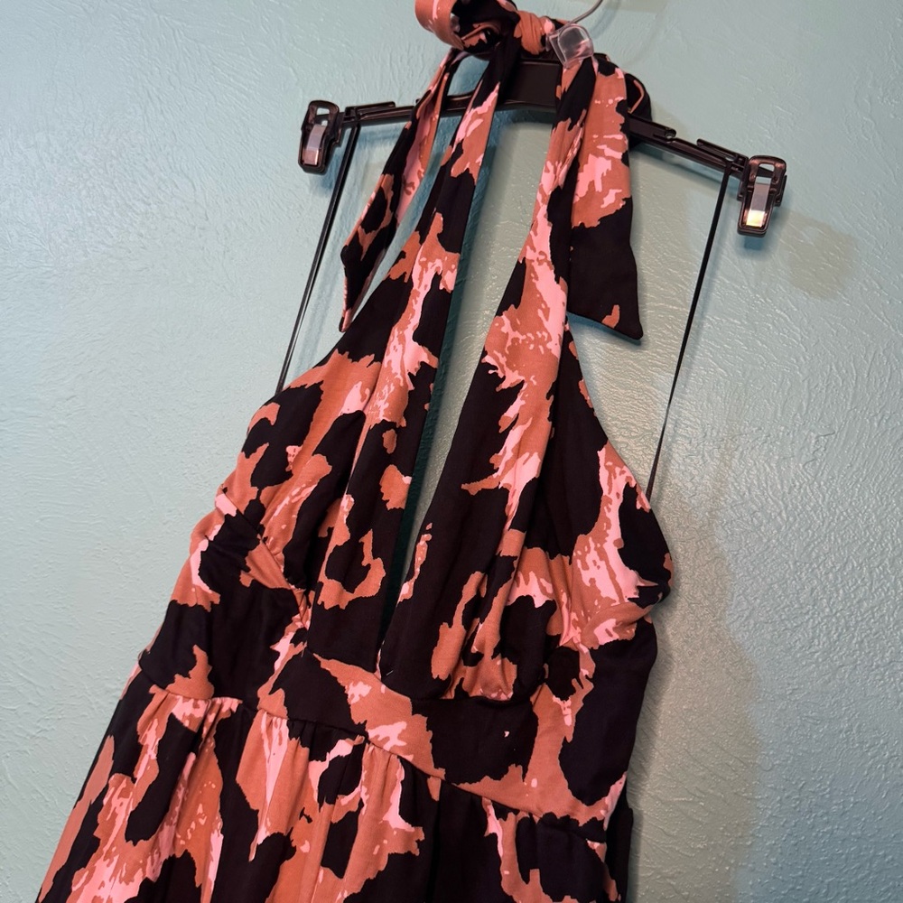 DIANE VON FURSTENBERG leopard cheetah jumpsuit halter neck - Picture 2 of 6